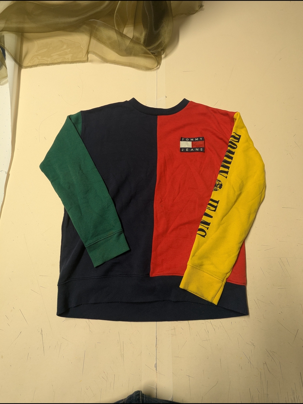 Tommy Hilfiger Colorblock Crewneck Sweatshirt - Navy/Red/Green/Yellow